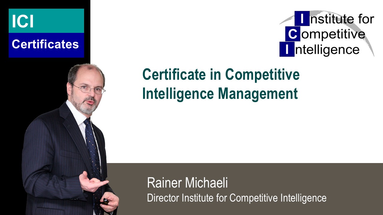 Certificate in Competitive Intelligence Management erklärt 